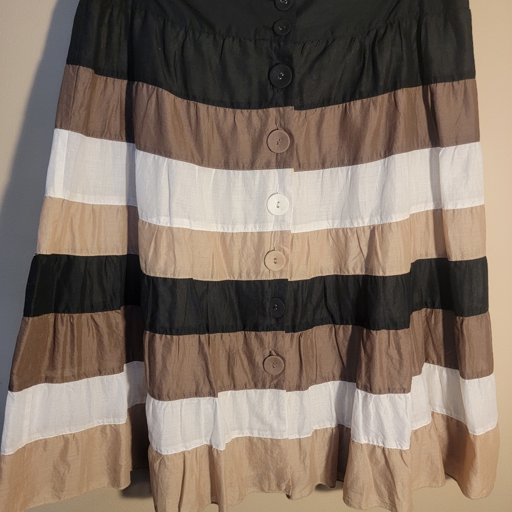Mossimo Striped Button Down Skirt Size 8